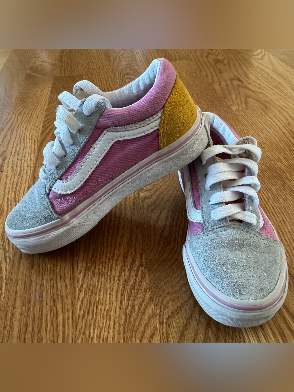 Vans Kids 11T Suede Old Skool shoes - Pink, Yellow & Gray